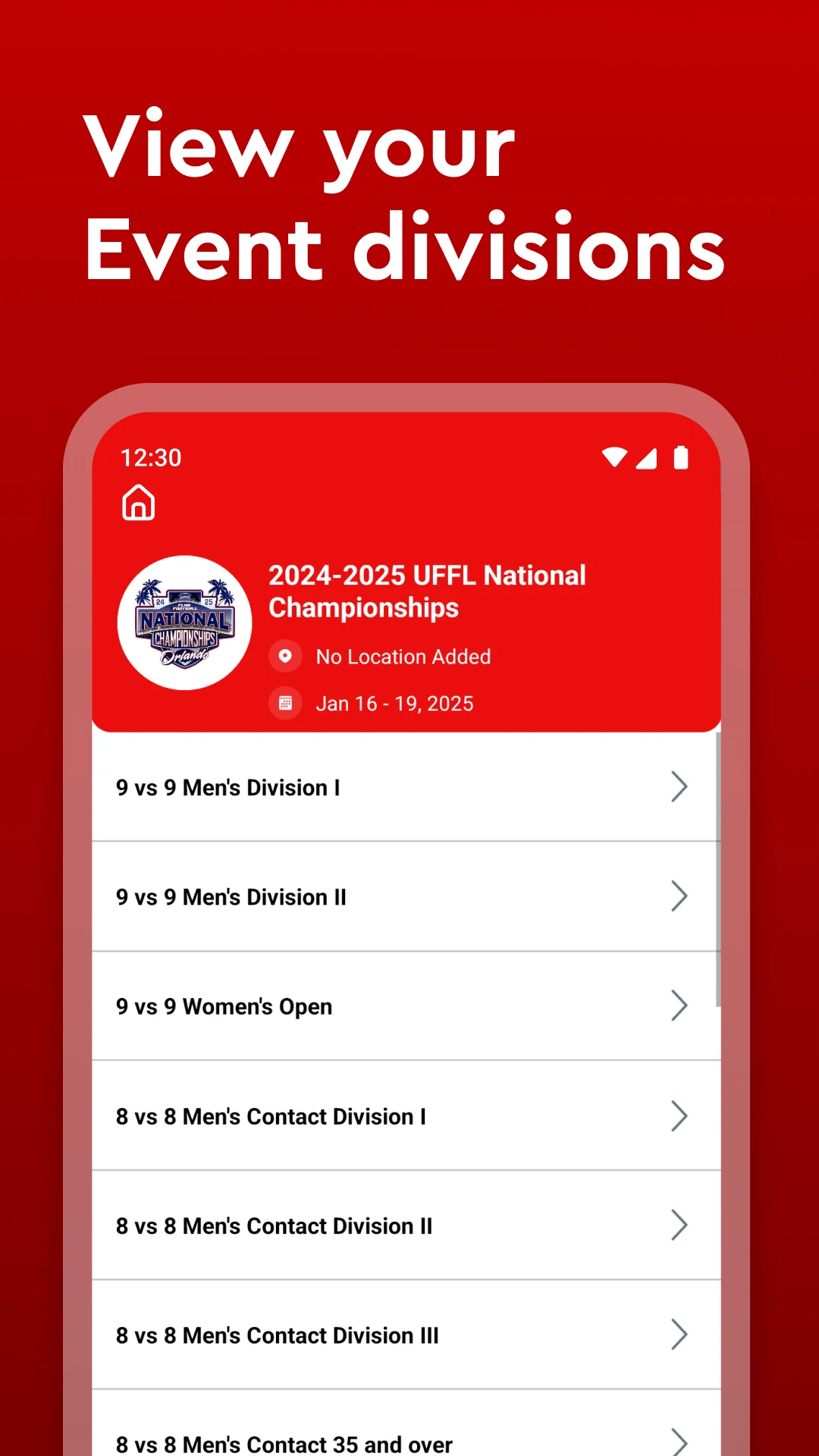 United Flag Football League screenshot