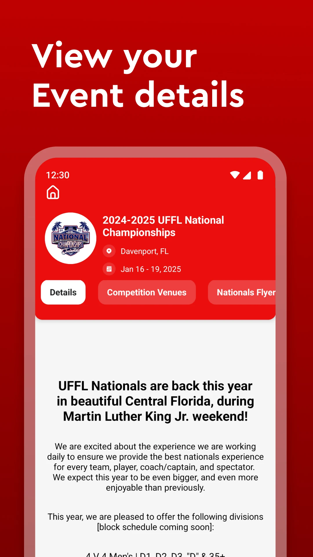 United Flag Football League screenshot